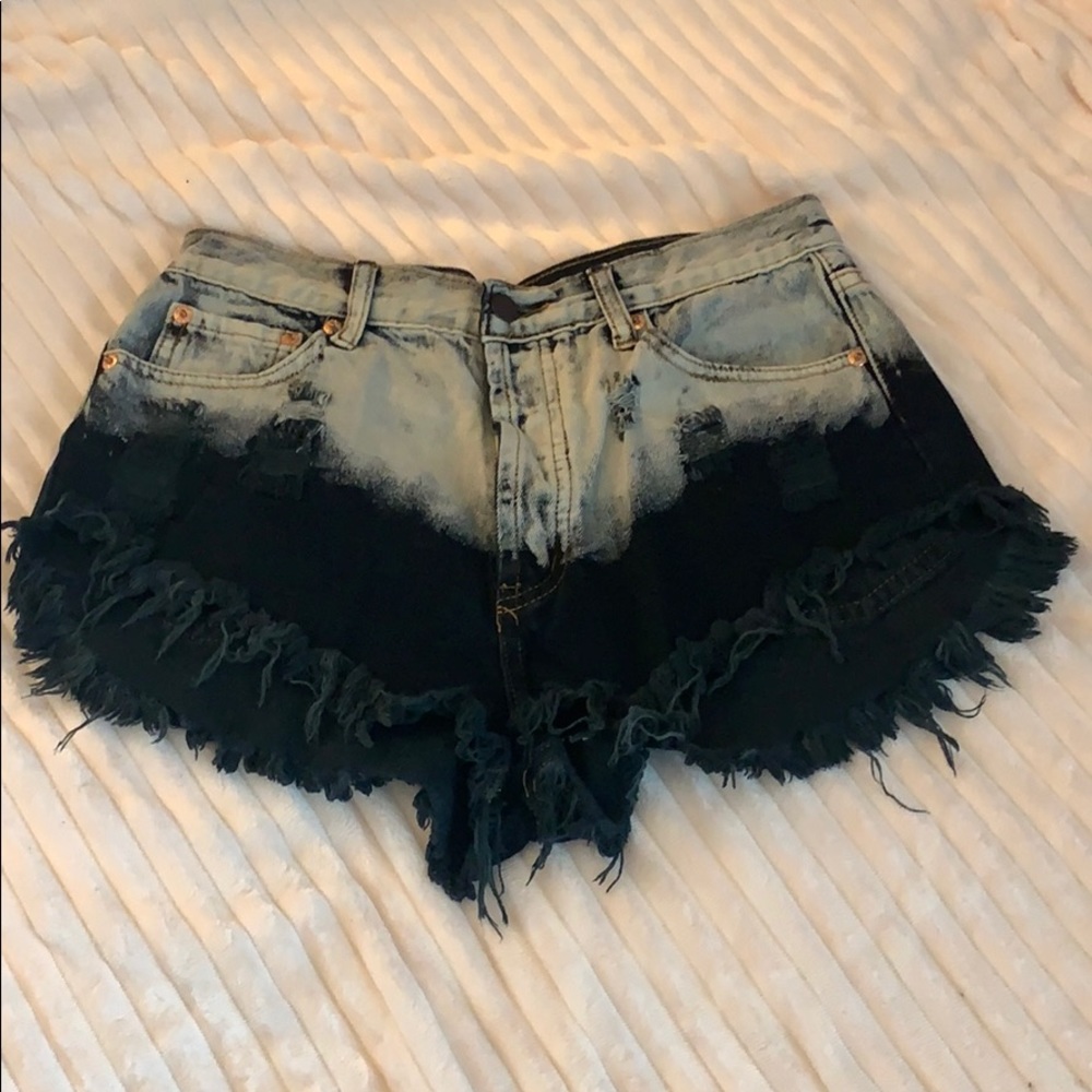 Denim Frayed Shorts